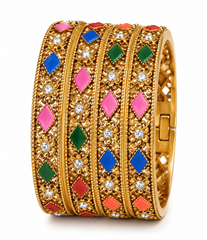 Premium Multicolor Traditional Bangles Set for Women