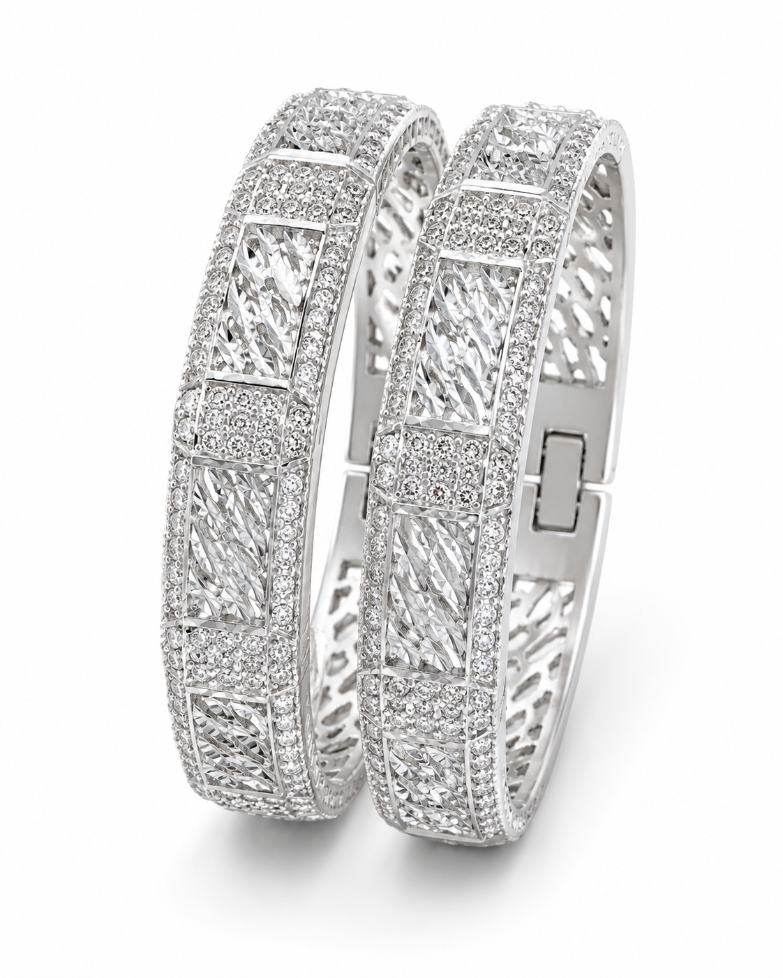Luxury Crystal Silver Bangles for Women
